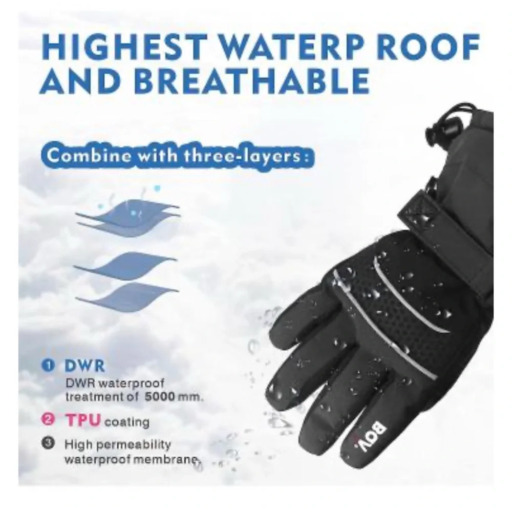 Waterproof Winter Cold Weather Ski Gloves for Boys & Girls 3M Thinsulate Warm